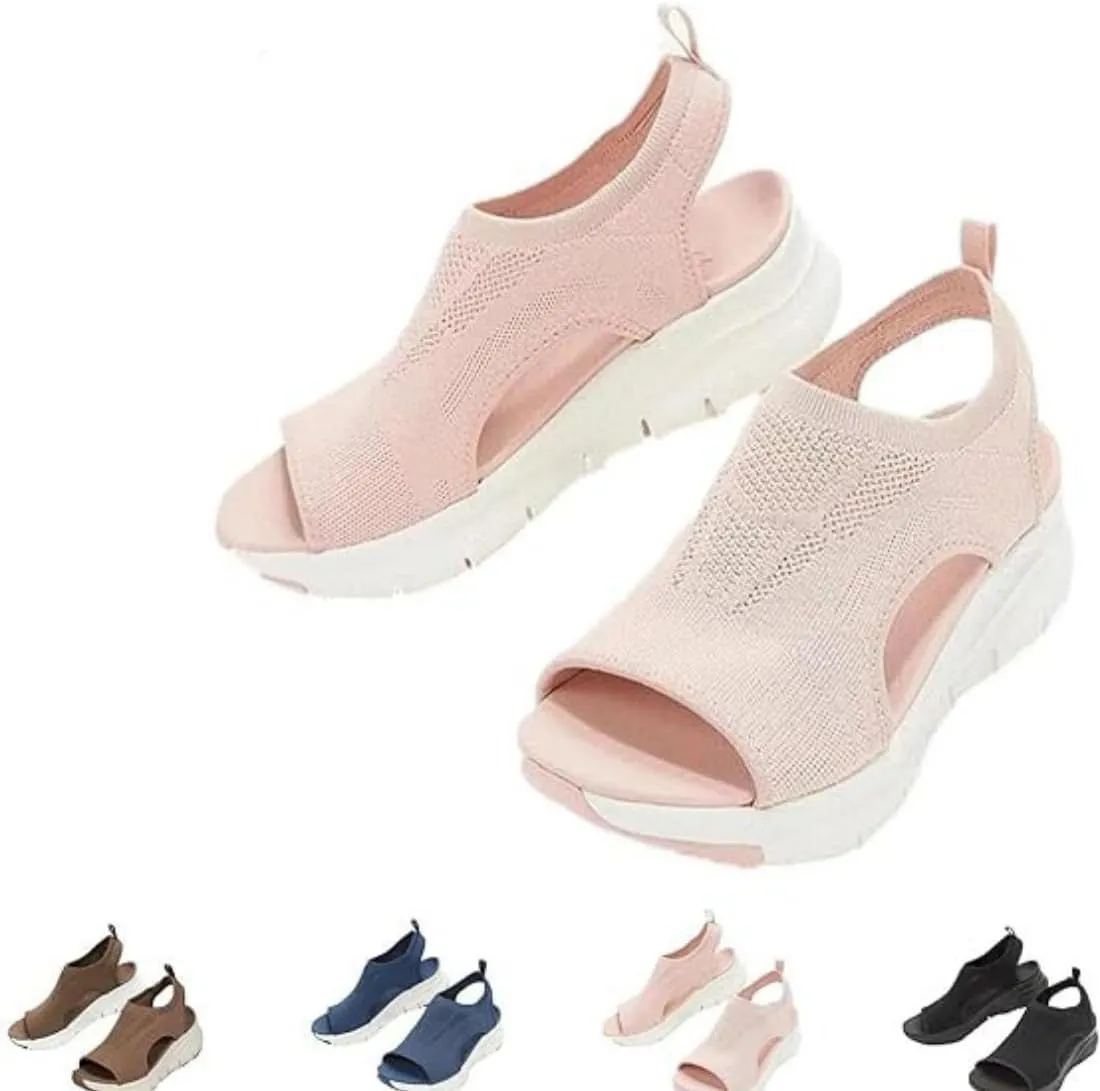 Women's Breathable Orthopedic Sandals Walking Slip on Comfortable Tennis Shoes Summer Waterproof Open Toe Hiking Outdoor Sandals