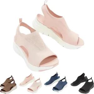 Women's Breathable Orthopedic Sandals Walking Slip on Comfortable Tennis Shoes Summer Waterproof Open Toe Hiking Outdoor Sandals