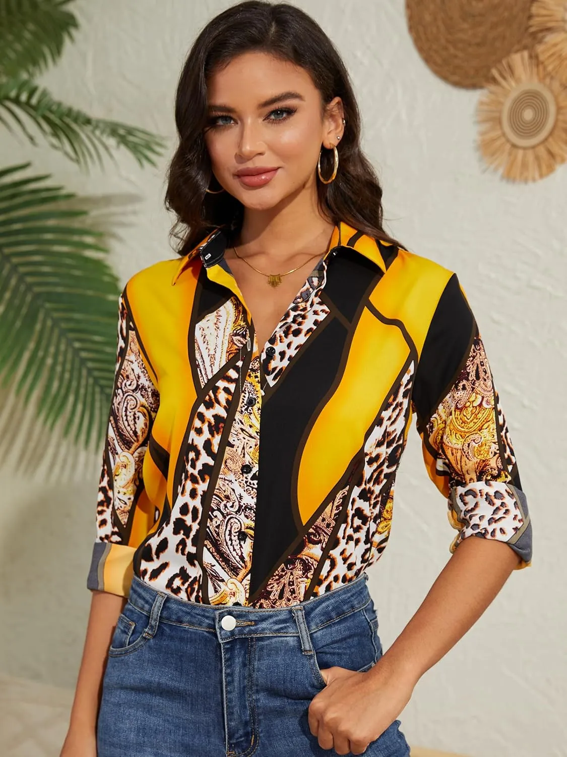 Women's Button Down Shirts Long Sleeve Basic Classic Soft Shirt Collared Fashion Dressy Casual Blouses