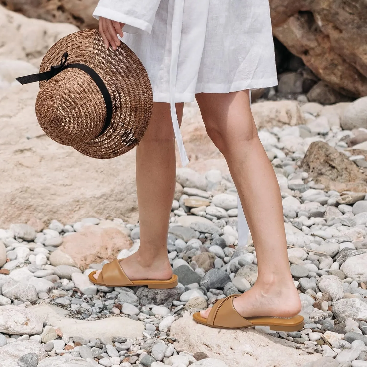 Women's Dressy Summer Flat Comfortable Leather Sandals