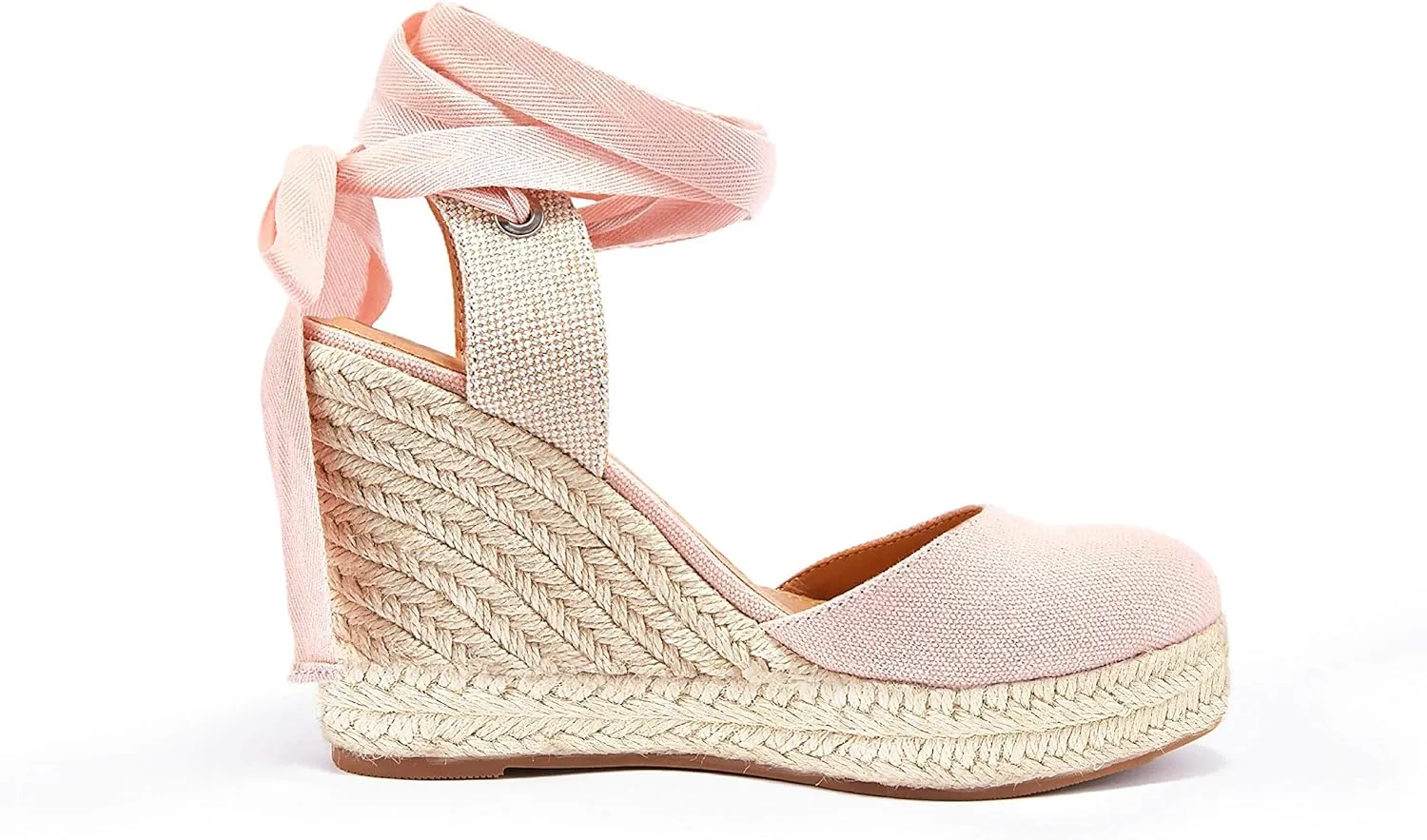 Women's Espadrille Wedge Sandals Closed Toe Lace Up Platform Ankle Wrap Summer Casual Shoes