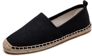 Women's Flat Espadrilles - Soft Women Sneakers Canvas Espadrille Fashion Simple Design Non-Slip Sole Suitable for Summer,Spring,Autumn Any Scenario