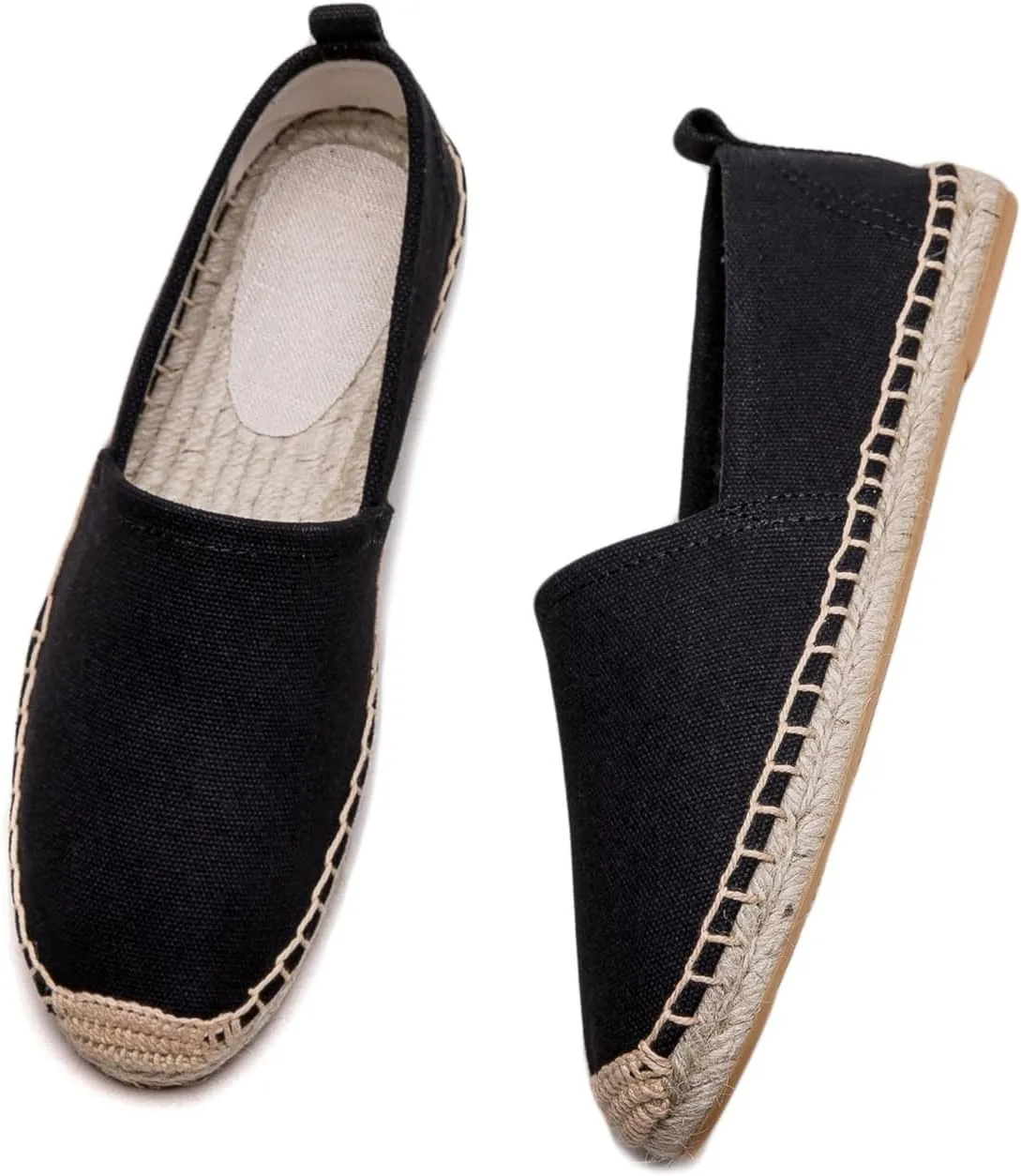 Women's Flat Espadrilles - Soft Women Sneakers Canvas Espadrille Fashion Simple Design Non-Slip Sole Suitable for Summer,Spring,Autumn Any Scenario