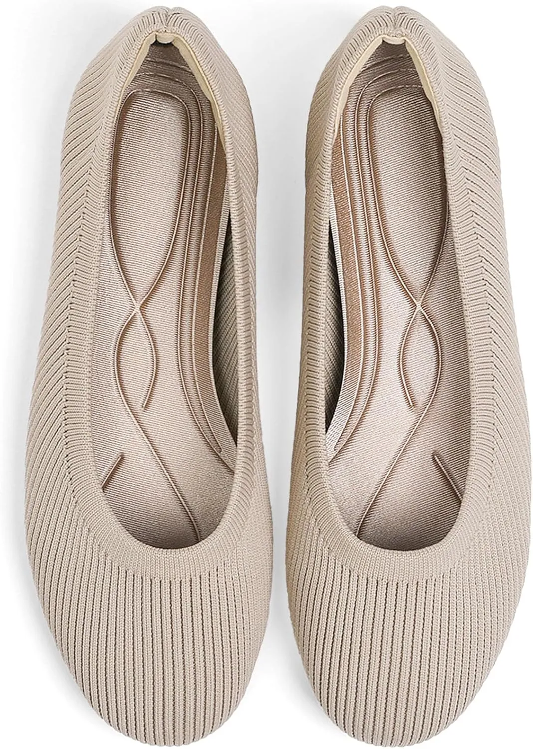 Women's Flats Shoes Round Toe Ballet Knit Comfortable Dressy Flat