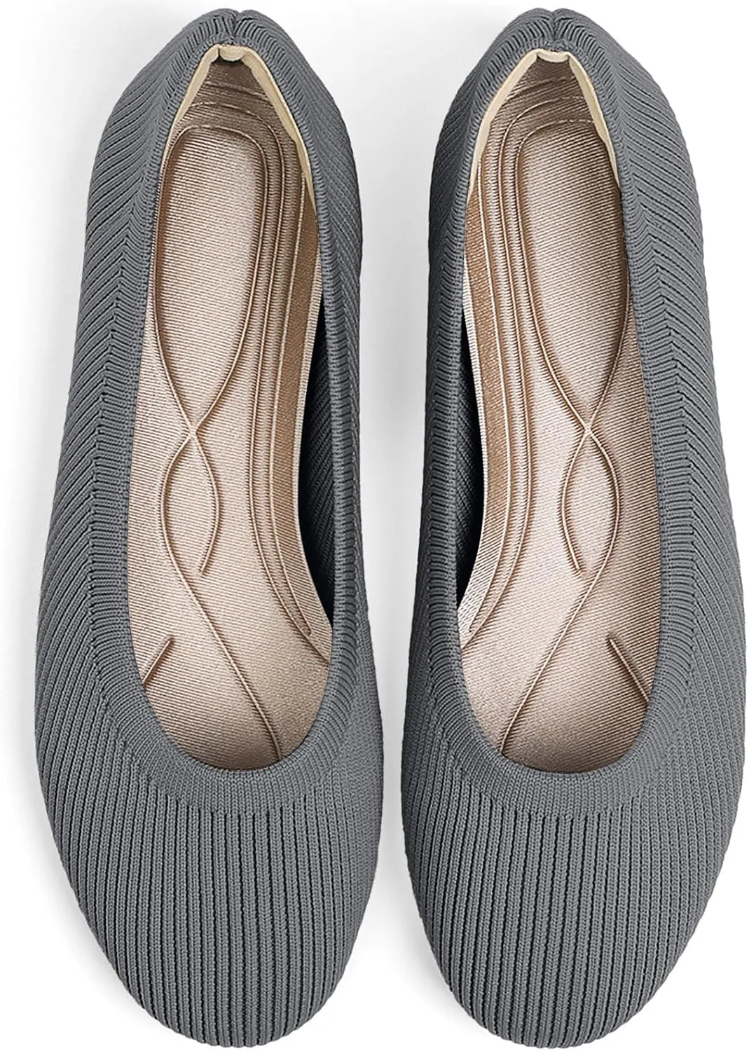 Women's Flats Shoes Round Toe Ballet Knit Comfortable Dressy Flat