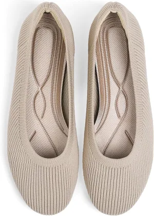 Women's Flats Shoes Round Toe Ballet Knit Comfortable Dressy Flat