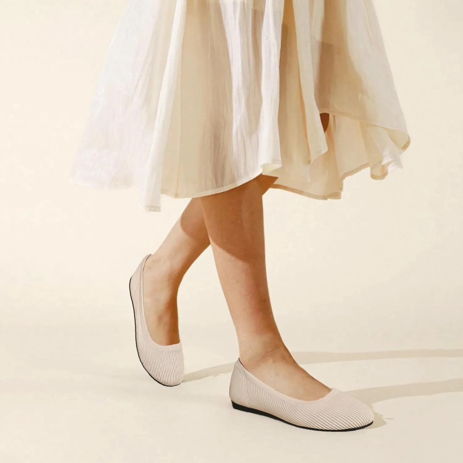 Women's Flats Shoes Round Toe Ballet Knit Comfortable Dressy Flat