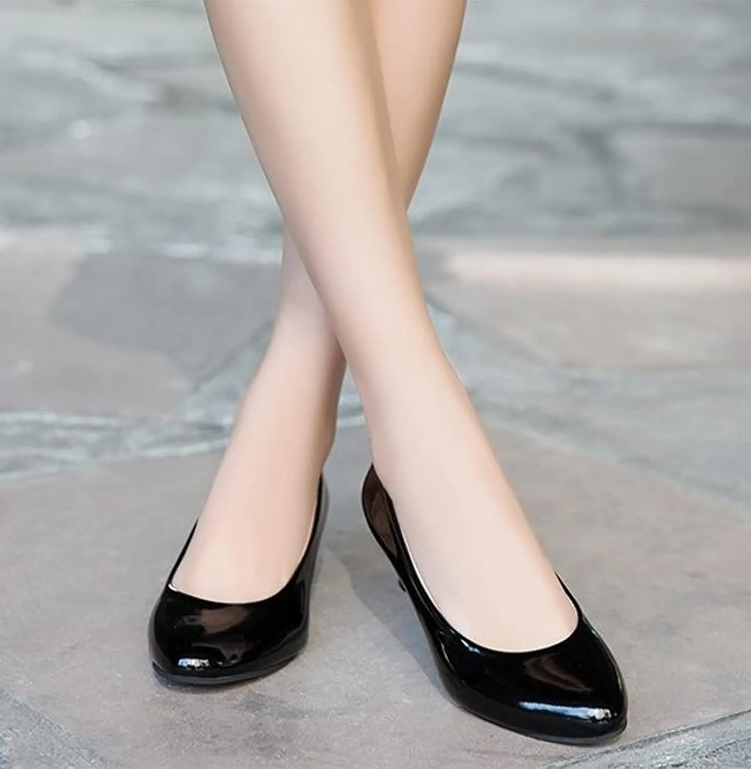 Womens Heels Pumps Shoes Bridal Dress Work Slip-on Wedding Party Low Heel Closed-Toe Shoes