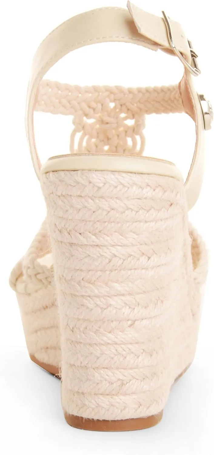 Women's High Heels Open Toe Espadrille Wedge Sandals Braided Upper Buckled Ankle Strap Cushioned Insole Versatile Shoes