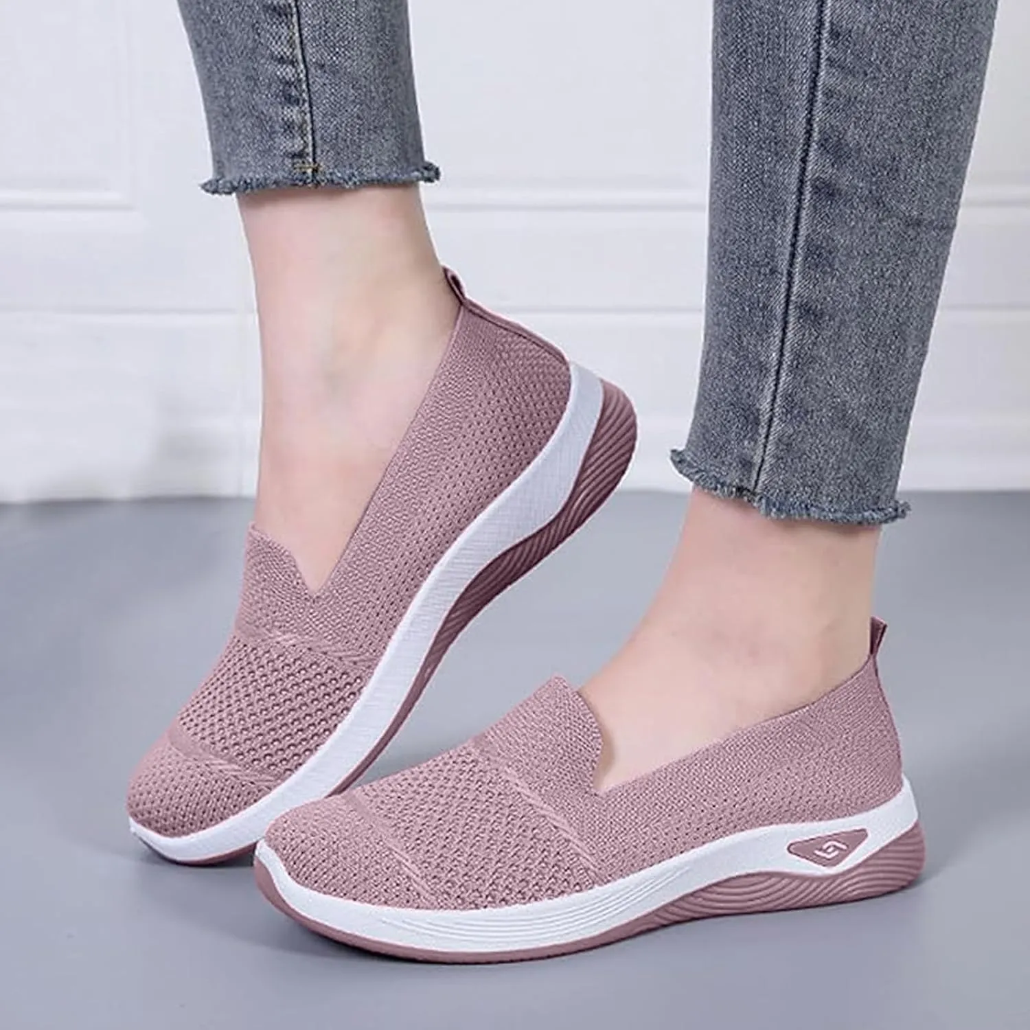 Womens Hollow Out Walking Shoes Non-Slip Adjustable Breathable Walking Shoe Comfortable Casual Athletic Sneakers Barefoot Casual Nurse Shoes Buffer Fitness Nursing Orthopedic Sneaker