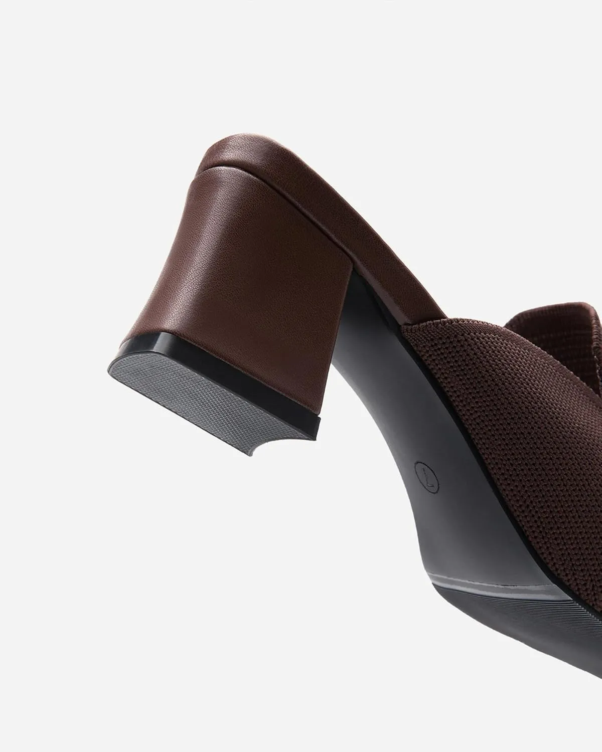 Women's Knit Pointed Toe Chunky Heel Mules, Comfortable Slip-On Sandals for Business and Daily Wear