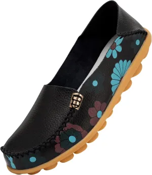 Women's Leather Loafers Comfortable Flat Shoes