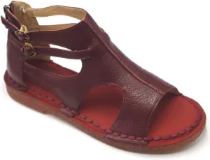 Womens Leather Sandals - Low Wedge Soft and Comfort Outdoor Sandals, Gladiator Flat Sandal for Women