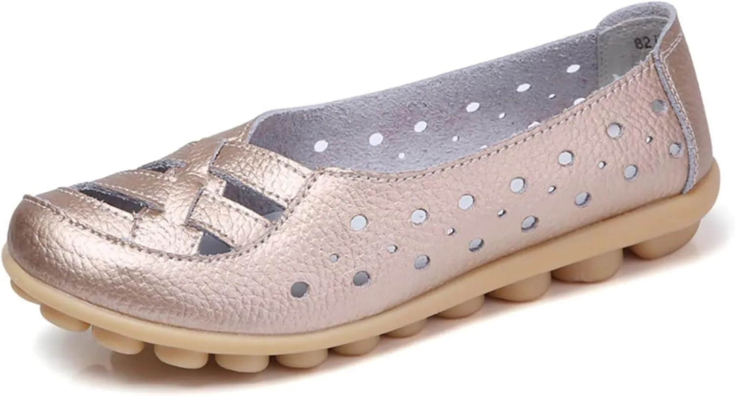Womens Loafers Comfortable Dressy Closed Toe Sandals Wide Width Flats Slip On Moccasins Casual Driving Shoes Summer Comfort Walking Shoes Breathable Work Dressy Shoe Trending Sandals for Women