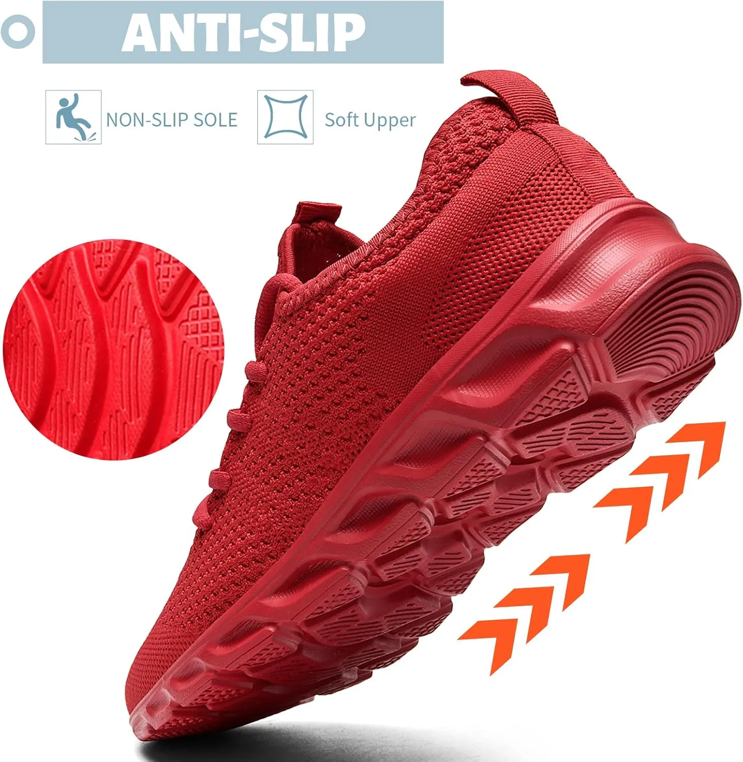 Womens Mens Running Shoes Tennis Sneakers Lightweight Gym Slip on Unisex Shoes Athletic Workout Walking Shoes