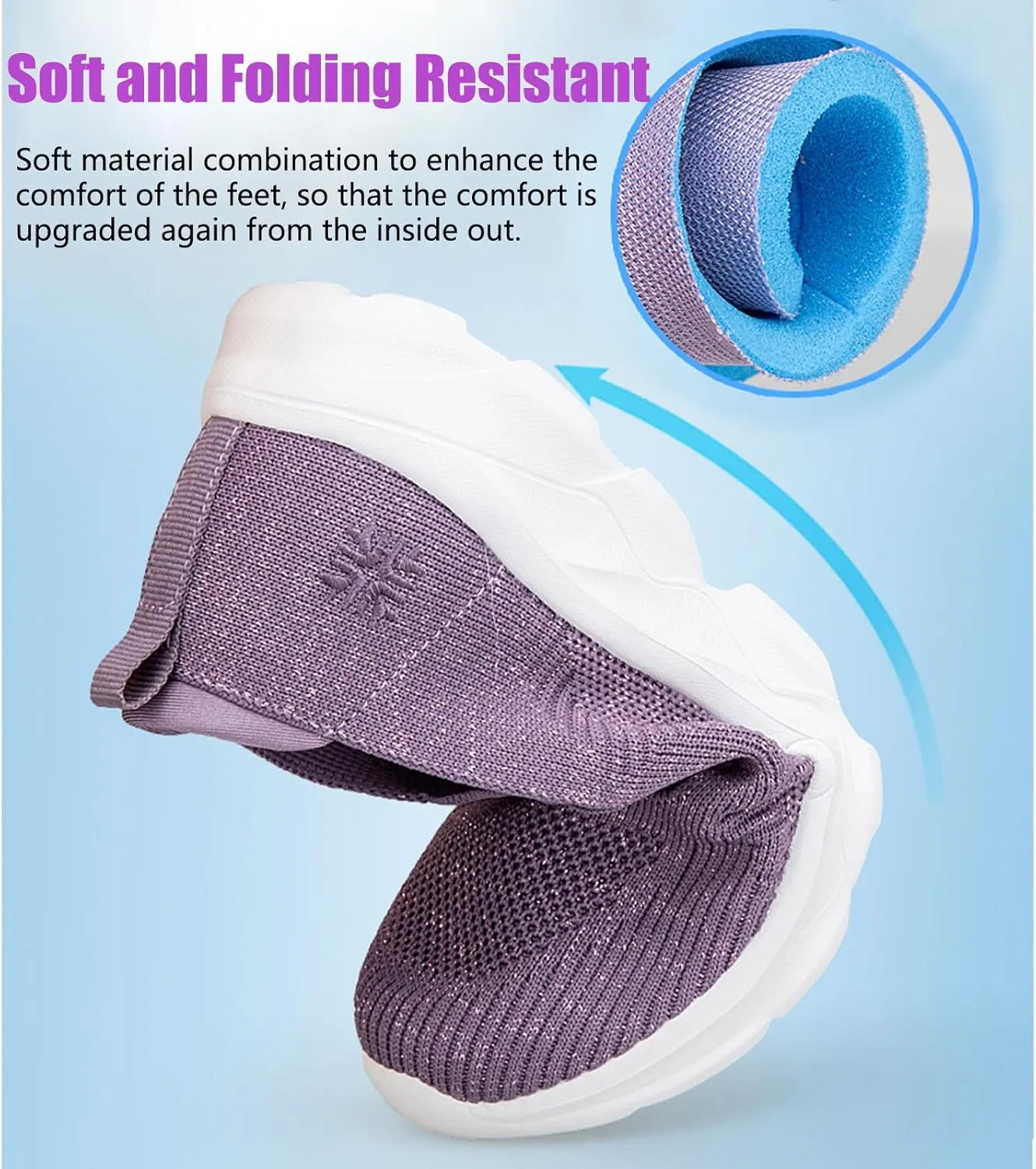 Women's Mesh Slip On Walking Shoes Flat Loafers with Elastic Band Soft Sole Comfortable Working Nurse Shoes Elderly Casual Memory Foam Sneakers Breathable Flat Mother Shoes