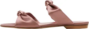Women's Mule Flats Bow Sandal Slippers Two lace-up Flat Shopping Shoes Pointed Party Shoes