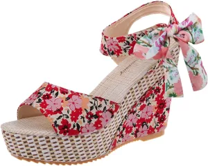 Women's Platform Sandals Wedge Open Toe Ankle Strap Lace Wedding Bridesmaid Shoes Summer Bohemia Dressy Comfortable