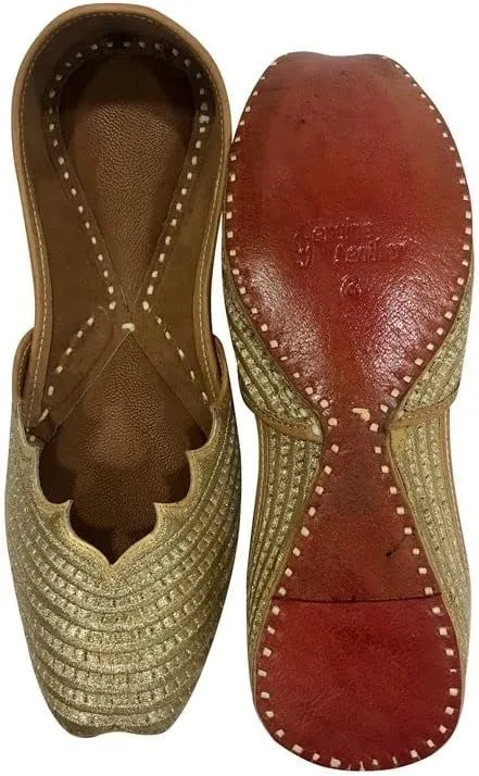 Women's Punjabi Jutti for Ethnic Shoes Soft Mojari Traditional Indian Jooti Leather Sandles Handmade Juti