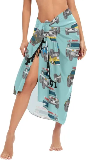 Womens Sarong Beach Wraps Swimsuit Bikini Cover up Wrap Skirt with Tassels