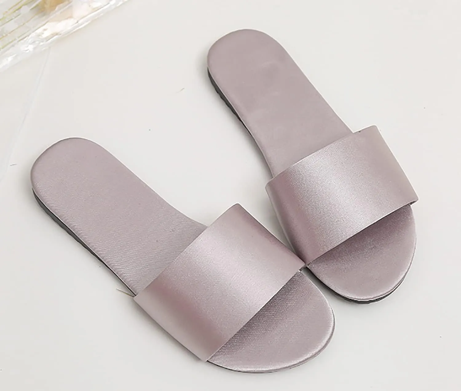 Women's satin slippers summer indoor breathable flat bottom comfortable sandals slippers