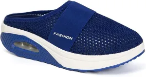 Womens Slip On Clogs and Mules Diabetic Air-Cushion Slip-On Walking Shoes Breathable Slippers Closed Toe Slides Orthopedic Diabetic Shoes with Arch-Support