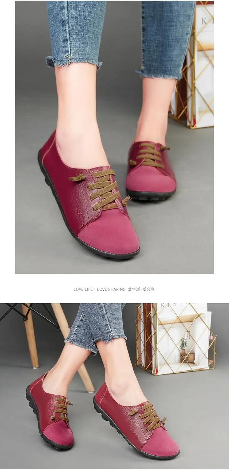 Women's Sneakers Non Slip Shoes Casual Shoes,Lace up Shoes Leather