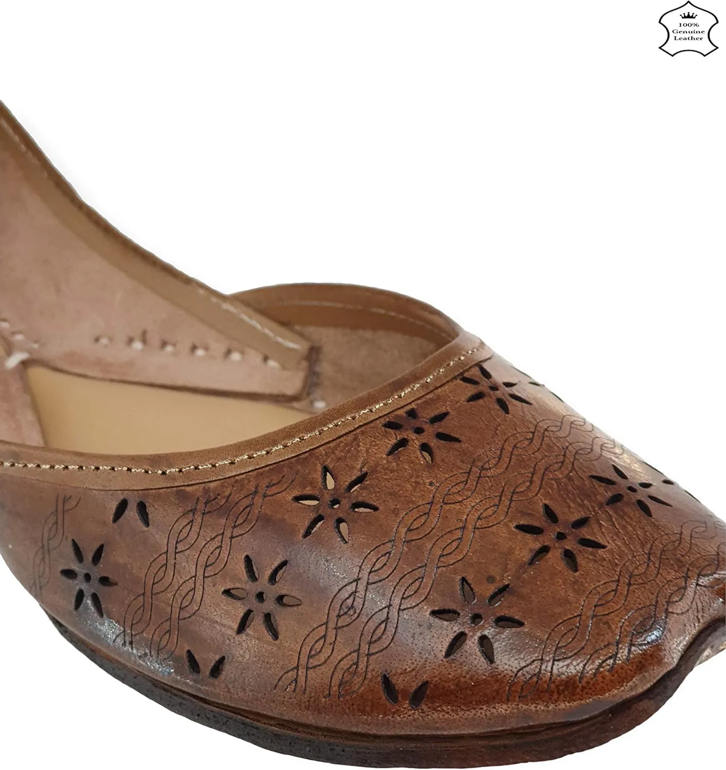 Women's Soft Leather Daily Casual Wear Jutis | Bite and Pinch Free Juti | Punjabi Jutti for Ladies | Flats Mojari Shoes | Phulkari Ethnic Flat for Girls |