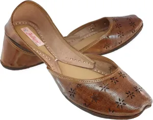 Women's Soft Leather Daily Casual Wear Jutis | Bite and Pinch Free Juti | Punjabi Jutti for Ladies | Flats Mojari Shoes | Phulkari Ethnic Flat for Girls |