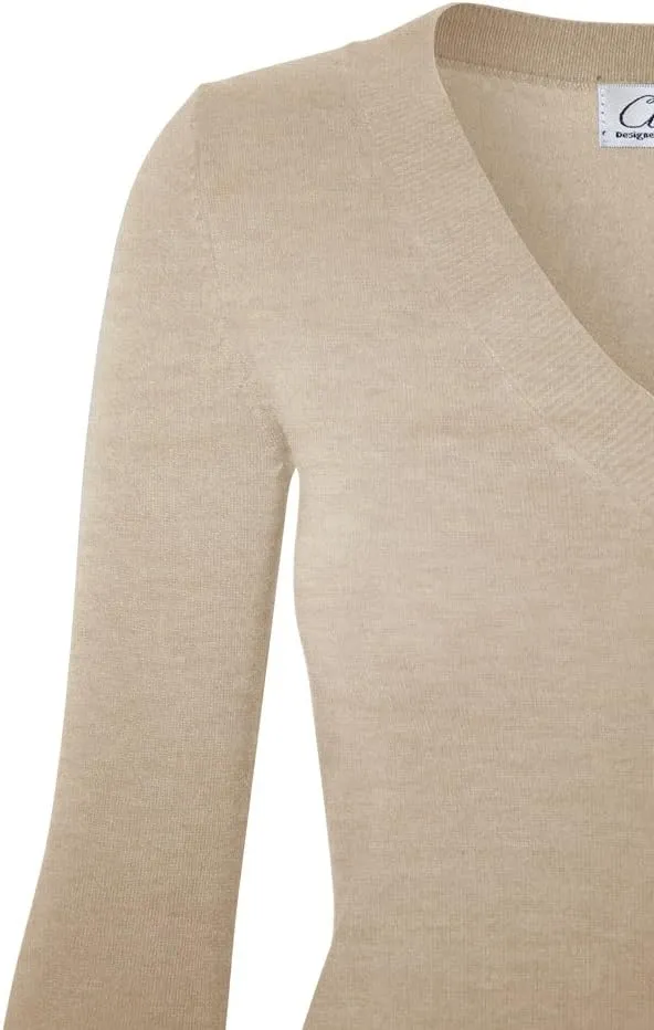 Women's Solid Soft Stretch Pullover Knit Sweater