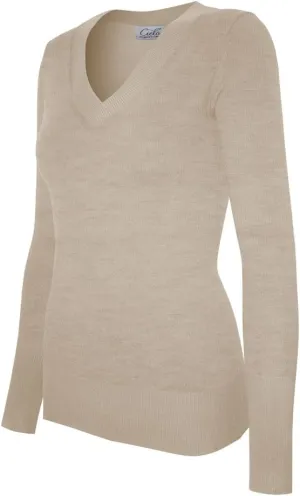 Women's Solid Soft Stretch Pullover Knit Sweater