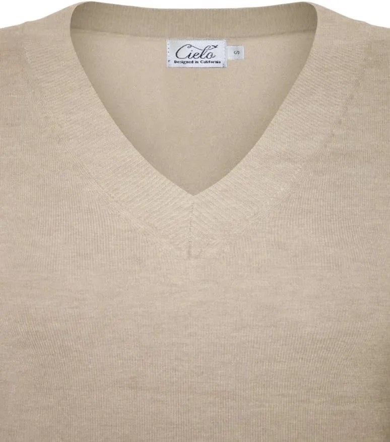 Women's Solid Soft Stretch Pullover Knit Sweater