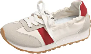 Women's Tennis Platform Sneakers,Comfortable Slip-On Walking Sneakers Shoes,Low-Top Casual Fashion Sneakers