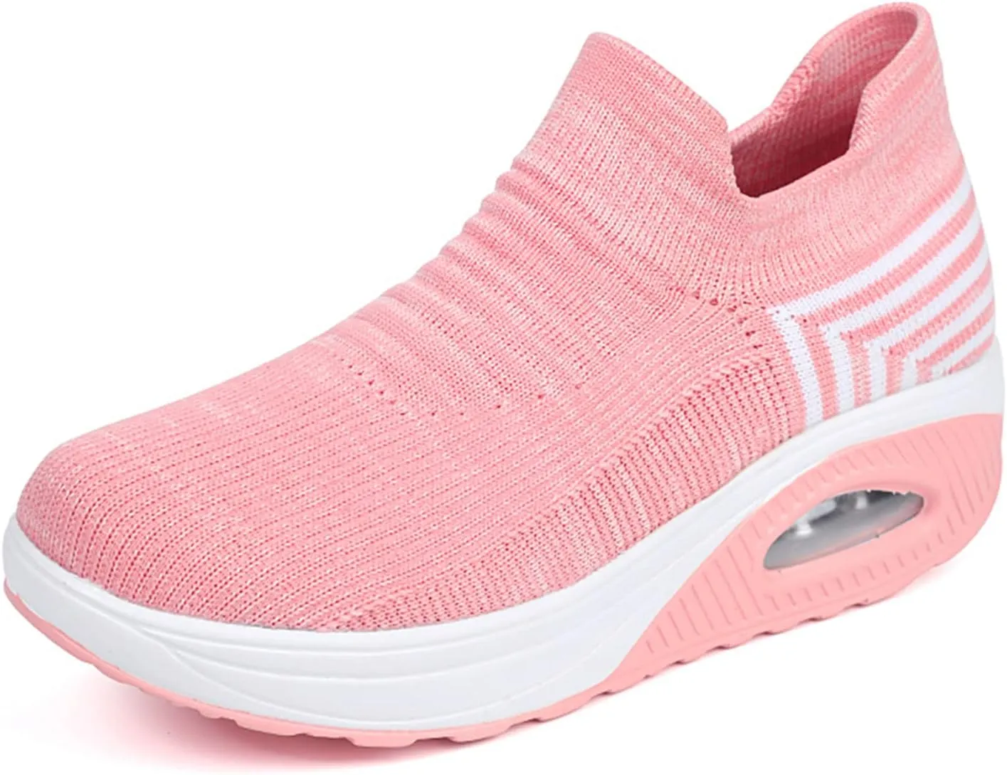 Women's Walking Shoes Socks Sneakers Breathable Mesh Slip-On Casual Shoes Thick Sole Loafers