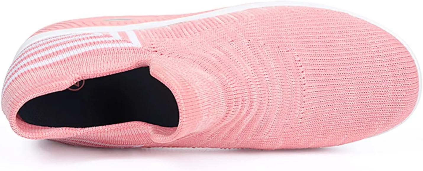 Women's Walking Shoes Socks Sneakers Breathable Mesh Slip-On Casual Shoes Thick Sole Loafers