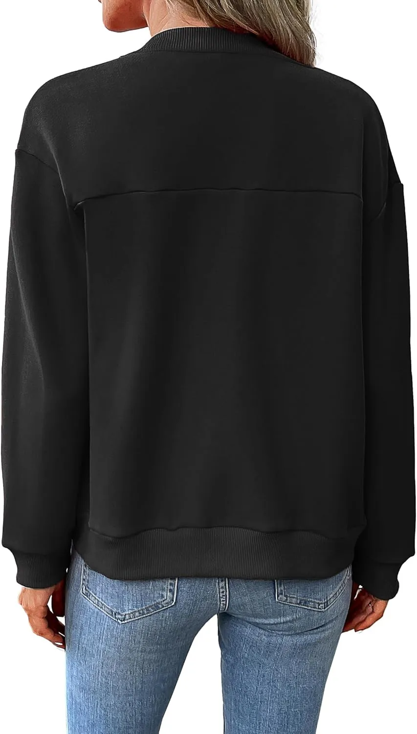 Women's Zip Up Sweatshirts Jackets Long Sleeve Bomber Jacket Casual Outwear with Pockets