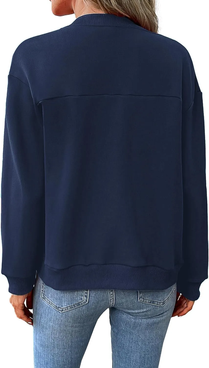 Women's Zip Up Sweatshirts Jackets Long Sleeve Bomber Jacket Casual Outwear with Pockets