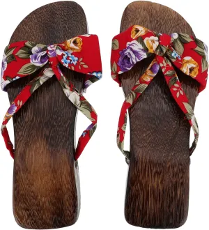 Wooden Geta Sandals Clogs Chinese Japanese Traditional Shoes Female Kimono Wooden Slippers Sandals Summer Beach Footwear