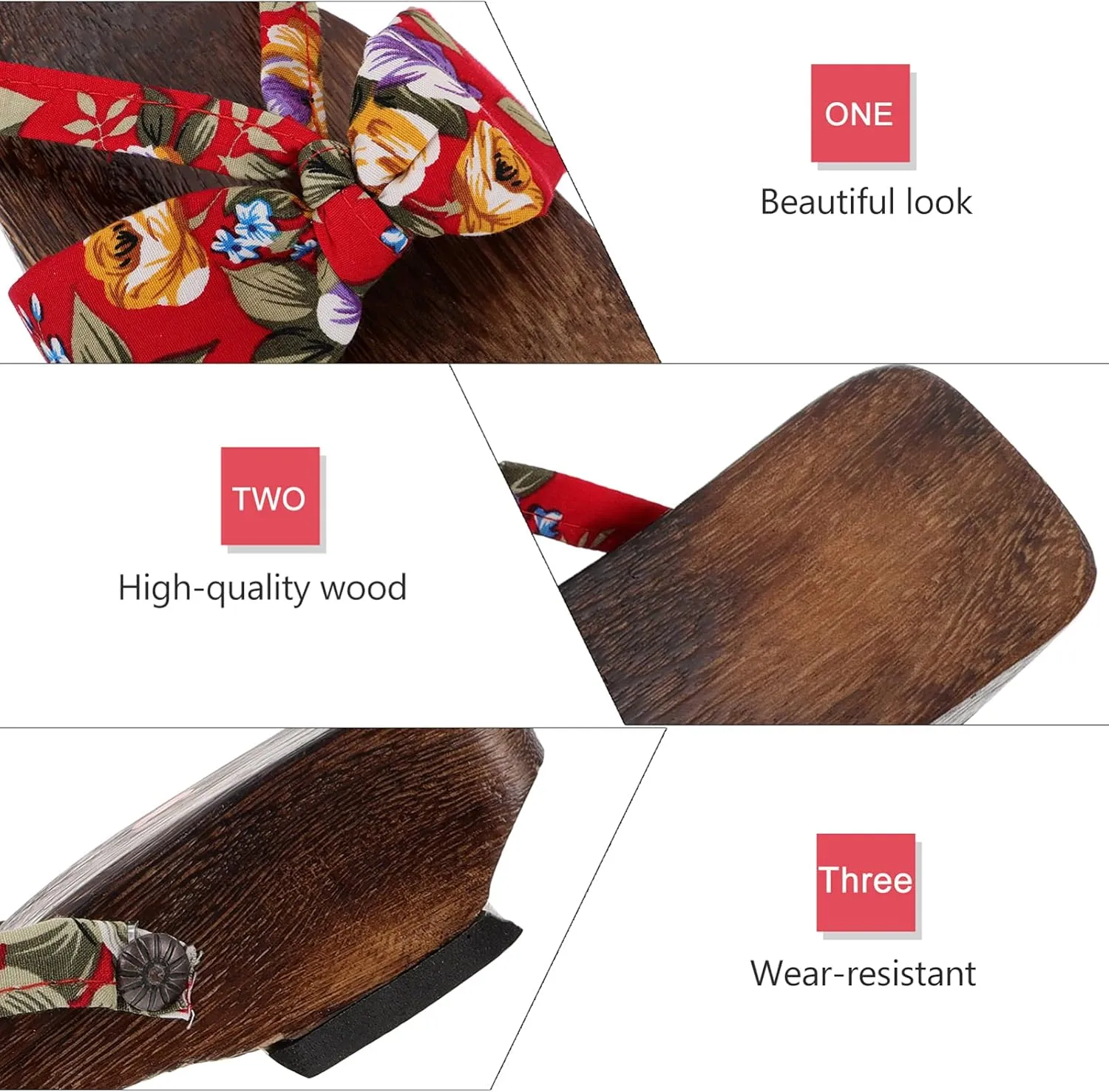 Wooden Geta Sandals Clogs Chinese Japanese Traditional Shoes Female Kimono Wooden Slippers Sandals Summer Beach Footwear