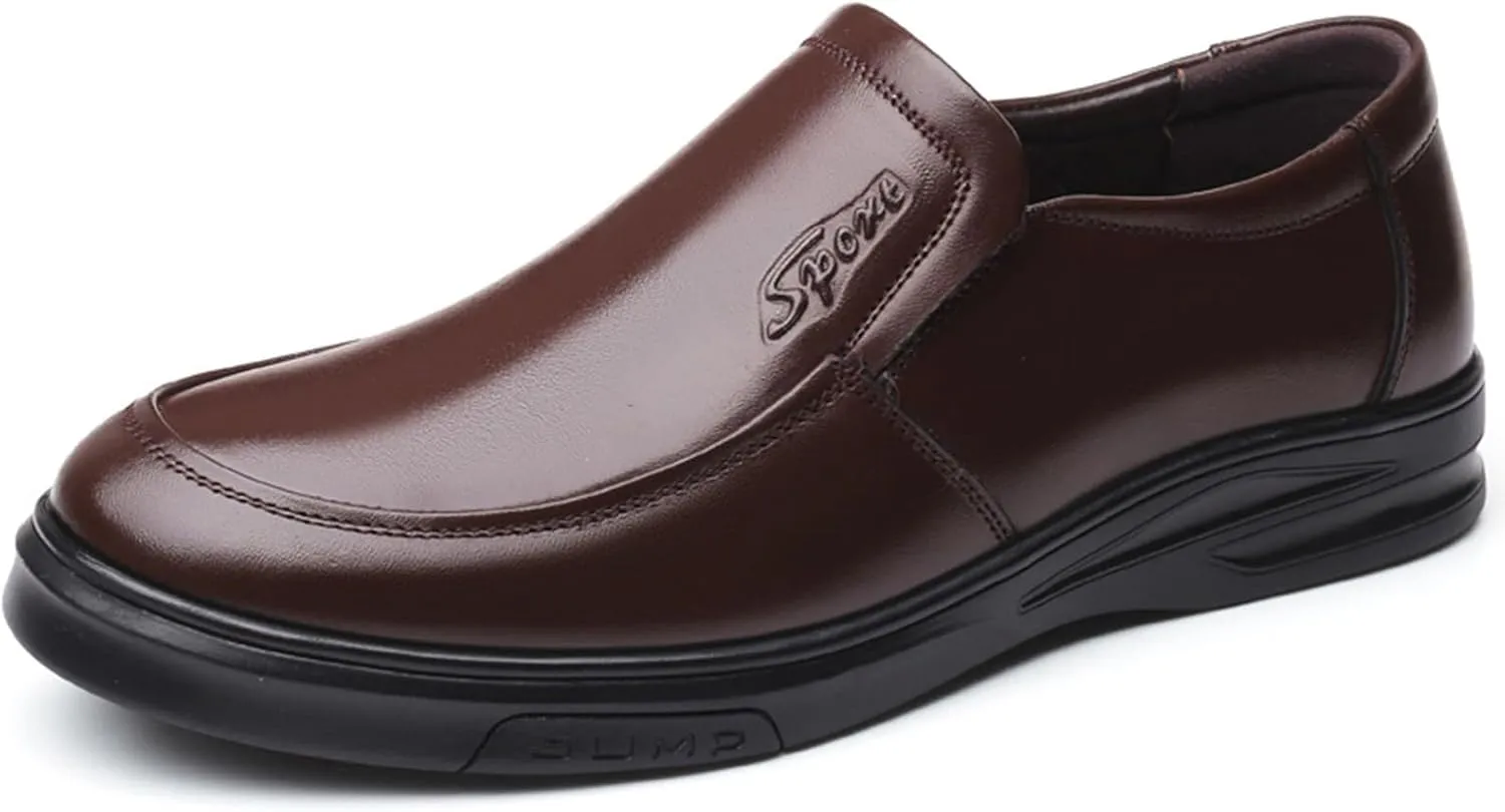 WUIWUIYU Men's Boys' Oxfords Flats Slip-on Business Formal Dress Leather Shoes Wedding Party Shoes