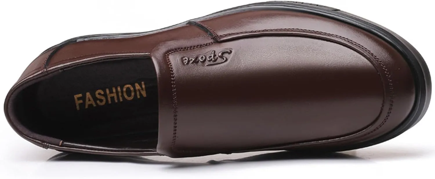 WUIWUIYU Men's Boys' Oxfords Flats Slip-on Business Formal Dress Leather Shoes Wedding Party Shoes