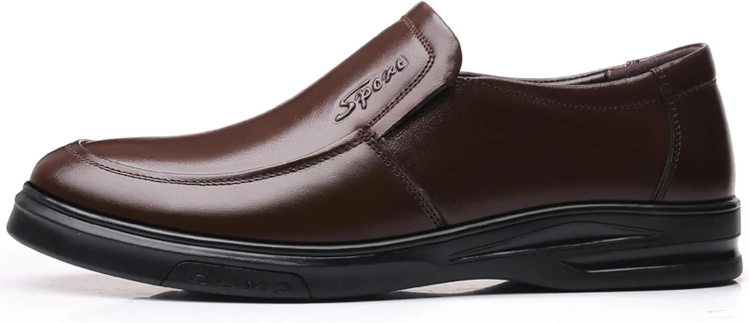 WUIWUIYU Men's Boys' Oxfords Flats Slip-on Business Formal Dress Leather Shoes Wedding Party Shoes
