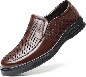 WUIWUIYU Men's Boys' Oxfords Flats Slip-on Business Formal Dress Leather Shoes Wedding Party Shoes