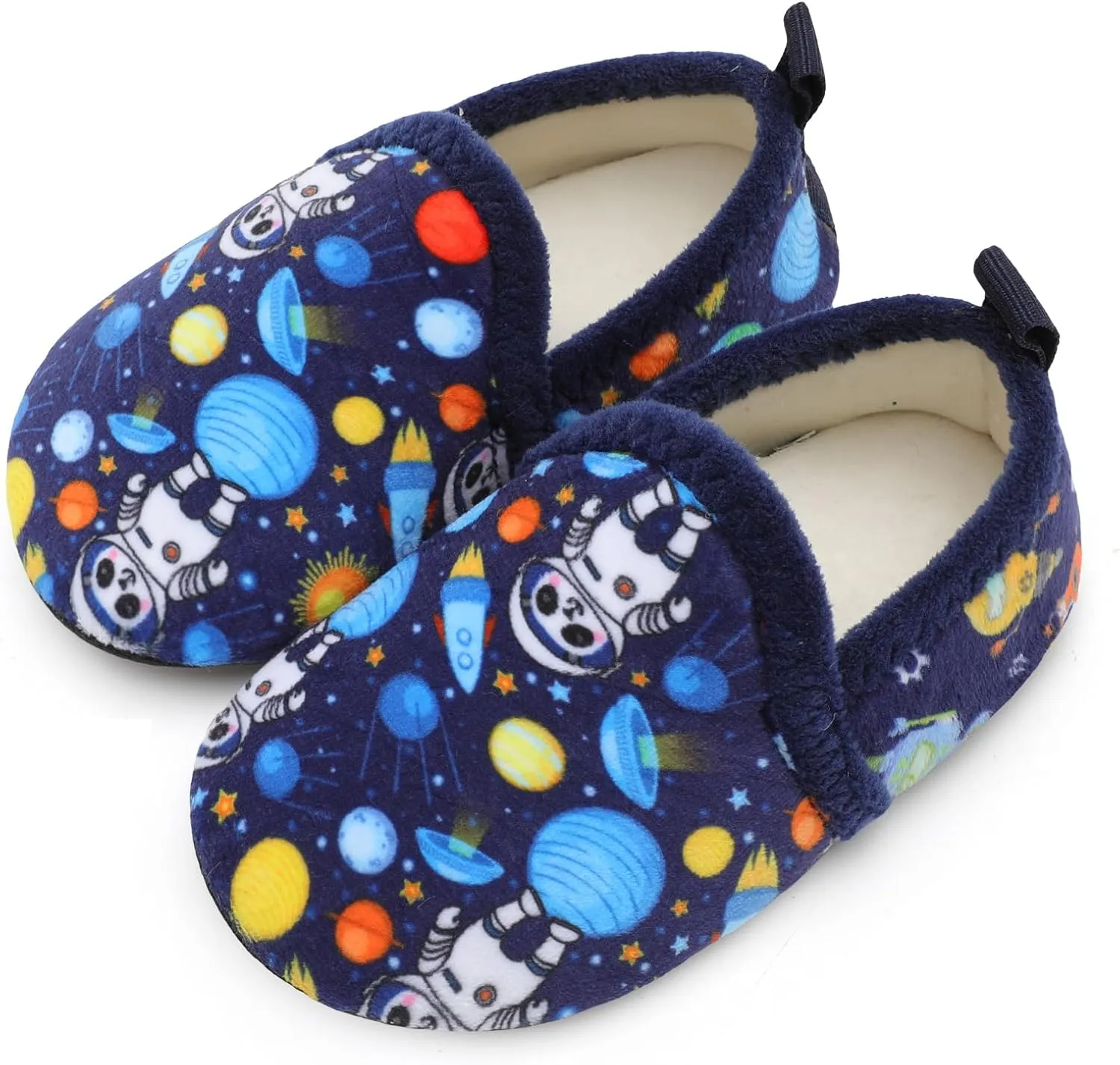 XIHALOOK Toddler Boys Girls House Slippers with Microfleece Lining Cozy Household Shoes Non-slip for Kids