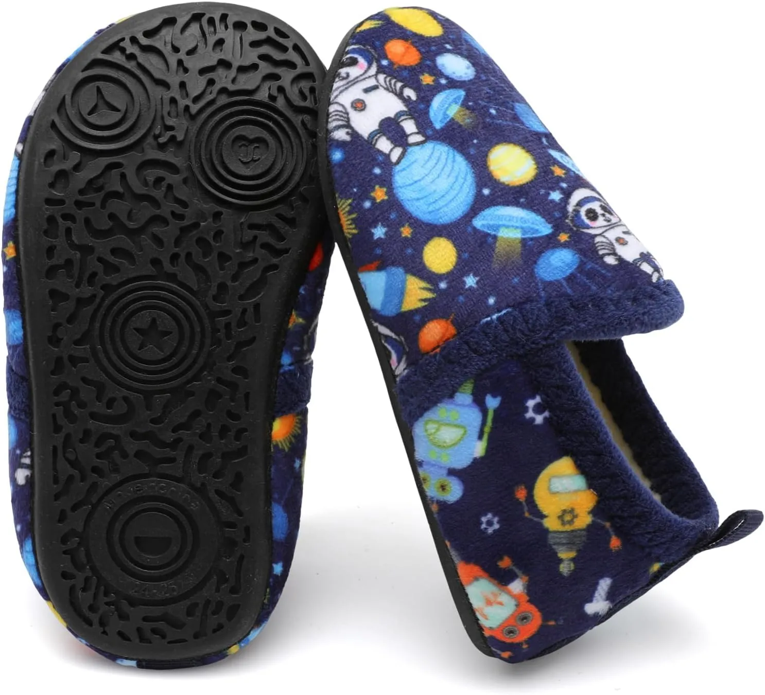 XIHALOOK Toddler Boys Girls House Slippers with Microfleece Lining Cozy Household Shoes Non-slip for Kids