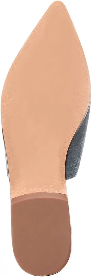 XYD Womens Retro Pointed Closed Toe Mule Flats Slip On Backless Dress Sandal Slides Comfortable Casual Walking Loafers Shoes