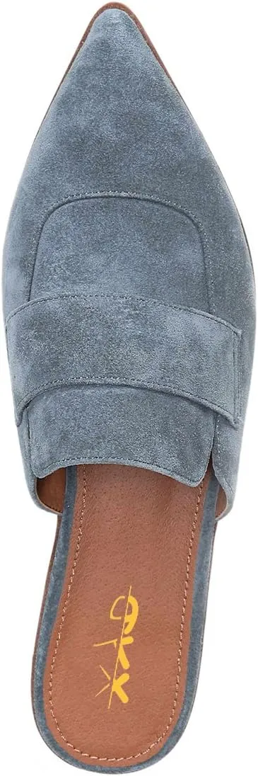 XYD Womens Retro Pointed Closed Toe Mule Flats Slip On Backless Dress Sandal Slides Comfortable Casual Walking Loafers Shoes