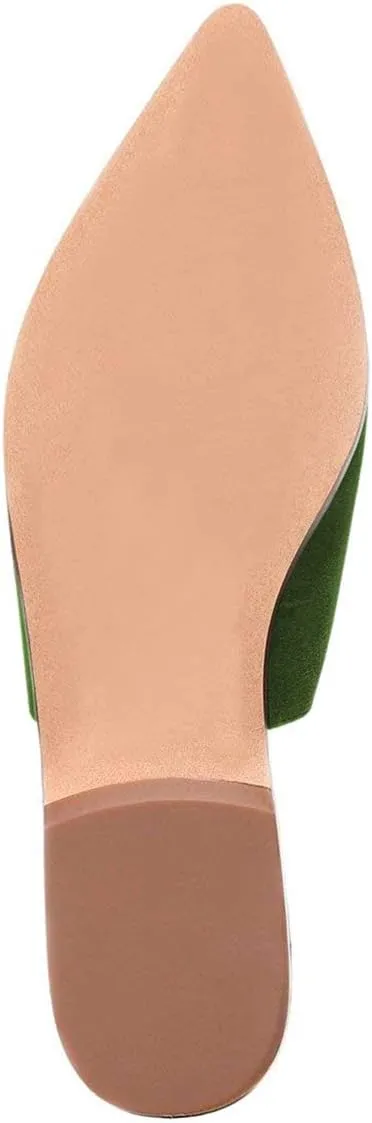 XYD Womens Retro Pointed Closed Toe Mule Flats Slip On Backless Dress Sandal Slides Comfortable Casual Walking Loafers Shoes