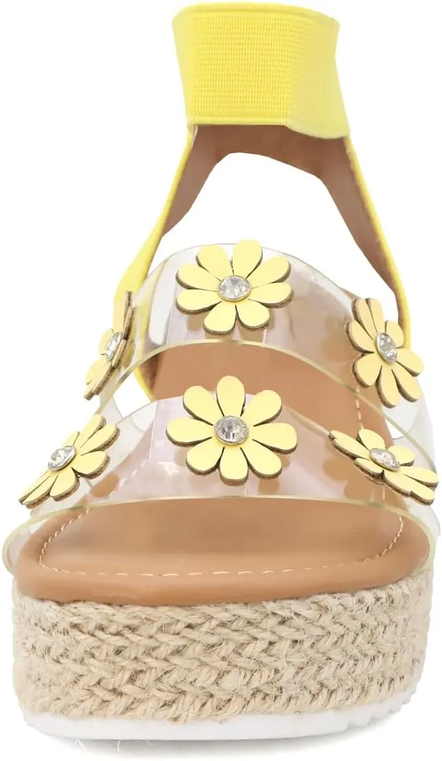 YOKI MALLEN-03Y Girls Wedge Sandals with Floral Details, Girls Platform Sandals