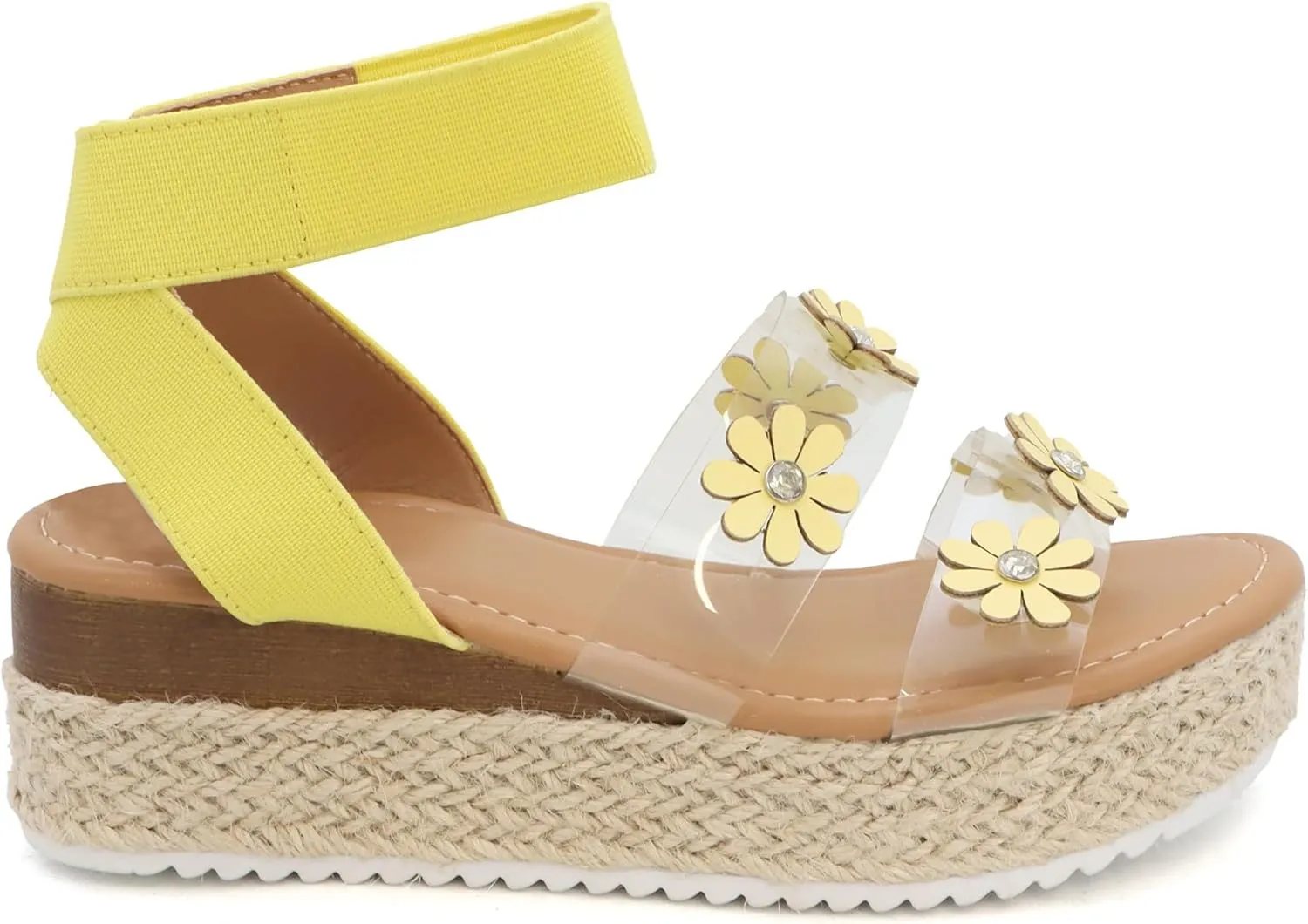YOKI MALLEN-03Y Girls Wedge Sandals with Floral Details, Girls Platform Sandals